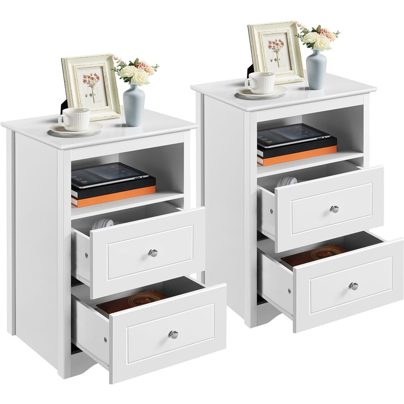 Yaheetech 2-Drawer Modern Style Side Table