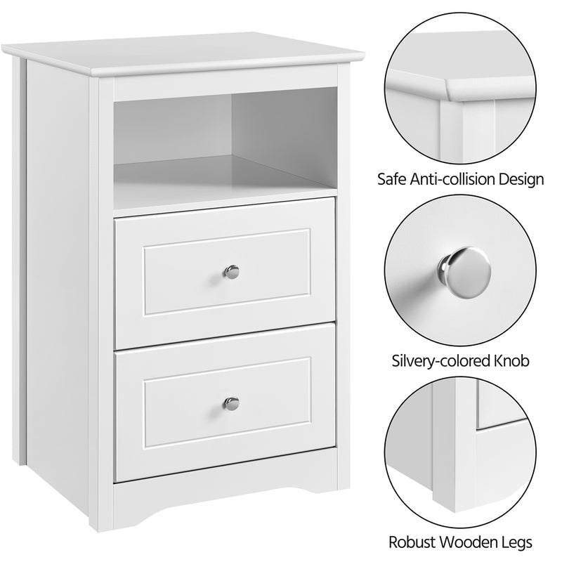 Yaheetech 2-Drawer Modern Style Side Table
