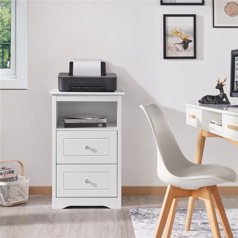 Yaheetech 2-Drawer Modern Style Side Table