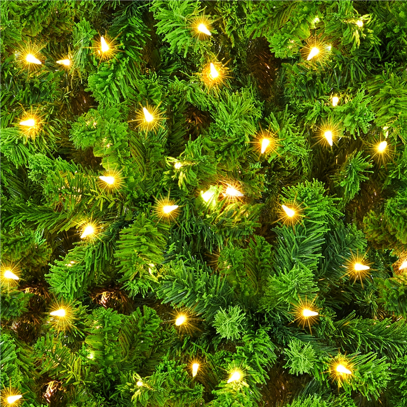 Yaheetech 9FT Pre-lit Flocked with Light Artificial Christmas Tree