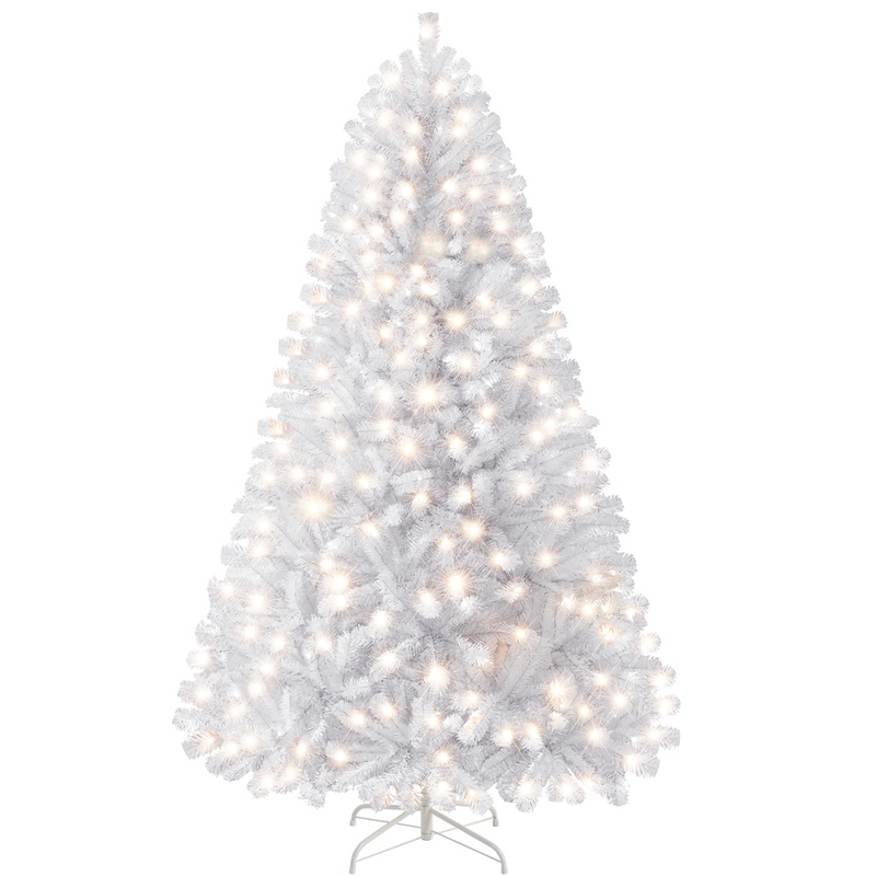 Yaheetech 6FT Pre-lit Artificial White Christmas Tree