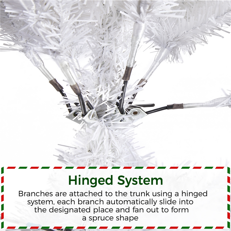 Yaheetech 6FT Pre-lit Artificial White Christmas Tree