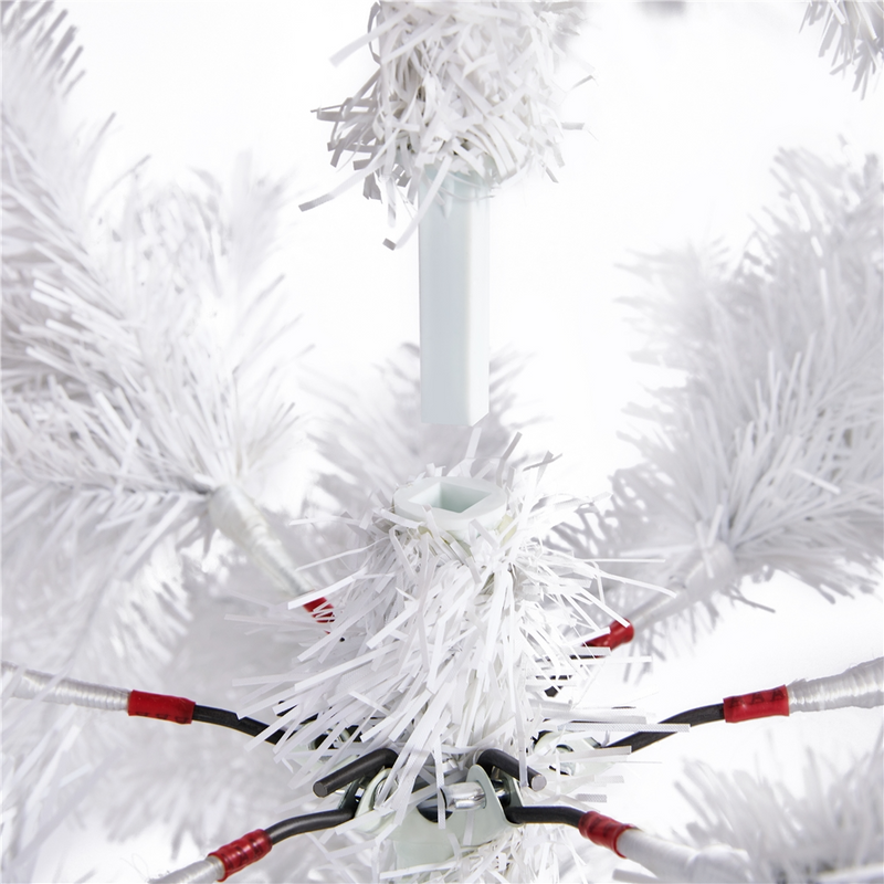 Yaheetech 6FT Pre-lit Artificial White Christmas Tree
