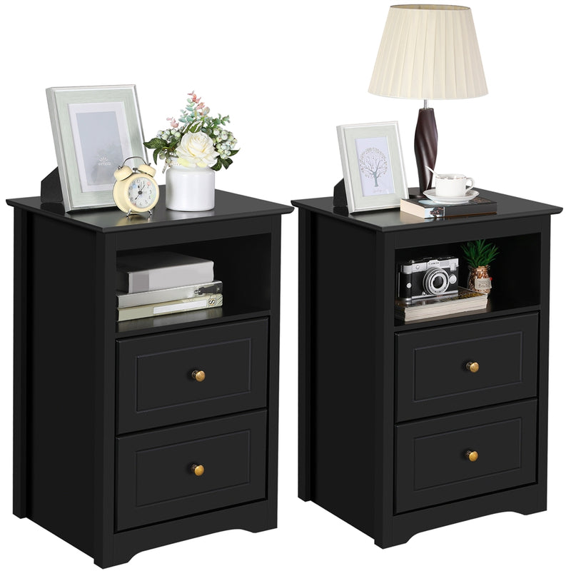 Yaheetech 2-Drawer Modern Style Side Table
