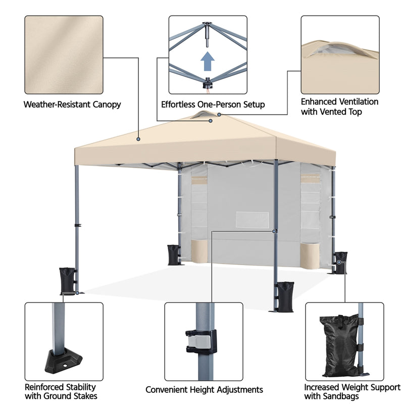 SOBERINE 10x10FT Pop-up Canopy Tent