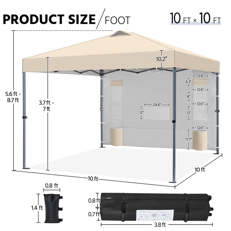 SOBERINE 10x10FT Pop-up Canopy Tent