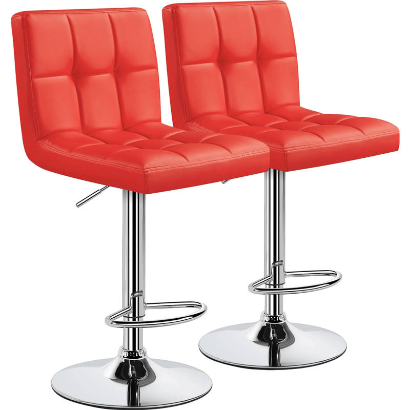 Yaheetech Adjustable PU Leather Swivel Barstools