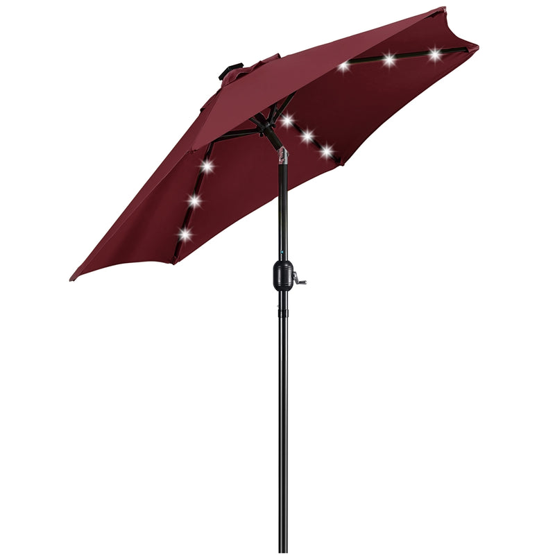 Yaheetech 7.5FT Solar Powered Patio Umbrella