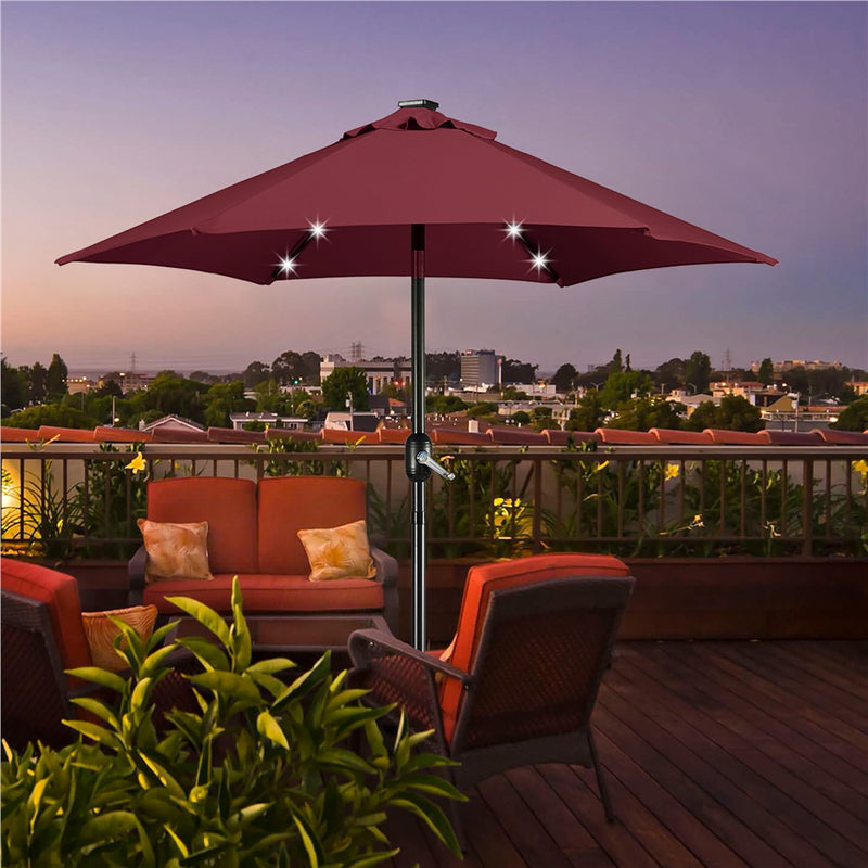 Yaheetech 7.5FT Solar Powered Patio Umbrella
