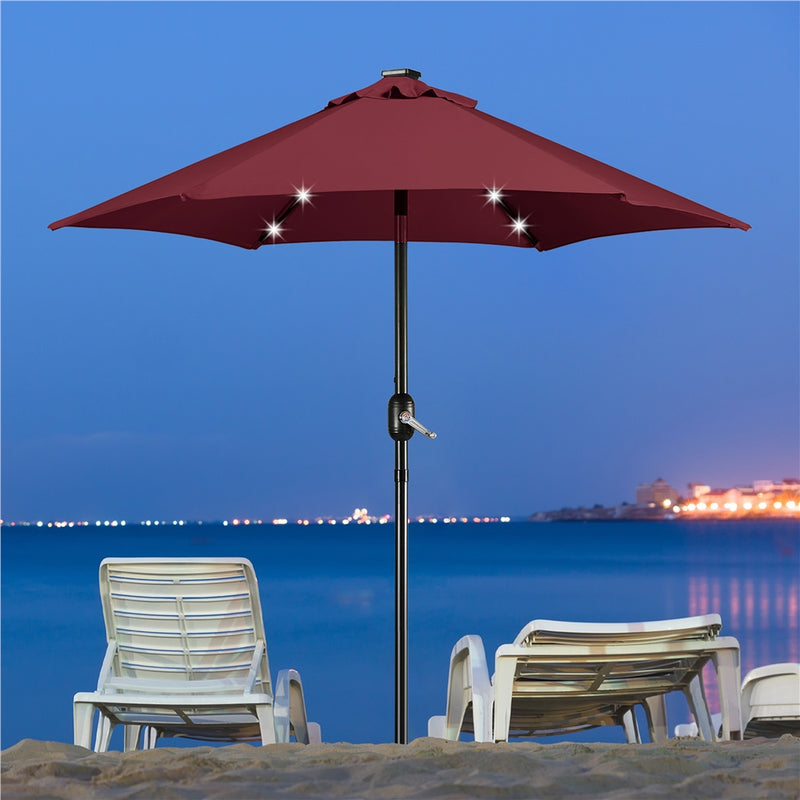 Yaheetech 7.5FT Solar Powered Patio Umbrella