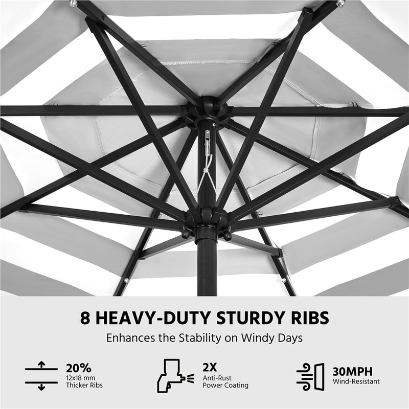 Yaheetech 9FT Solar Powered Patio Umbrella