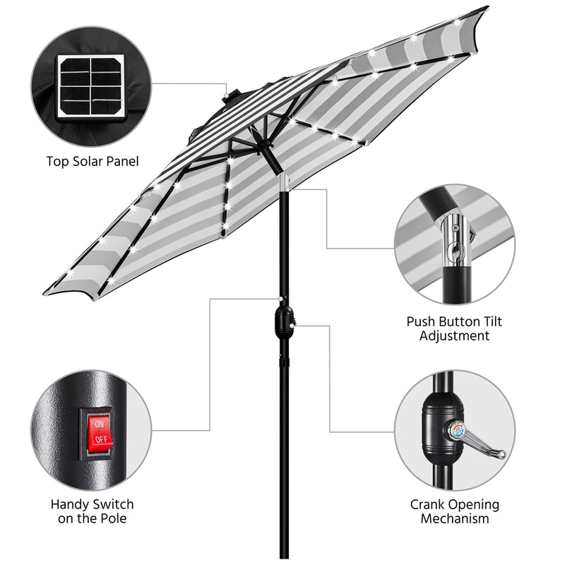 Yaheetech 9FT Solar Powered Patio Umbrella