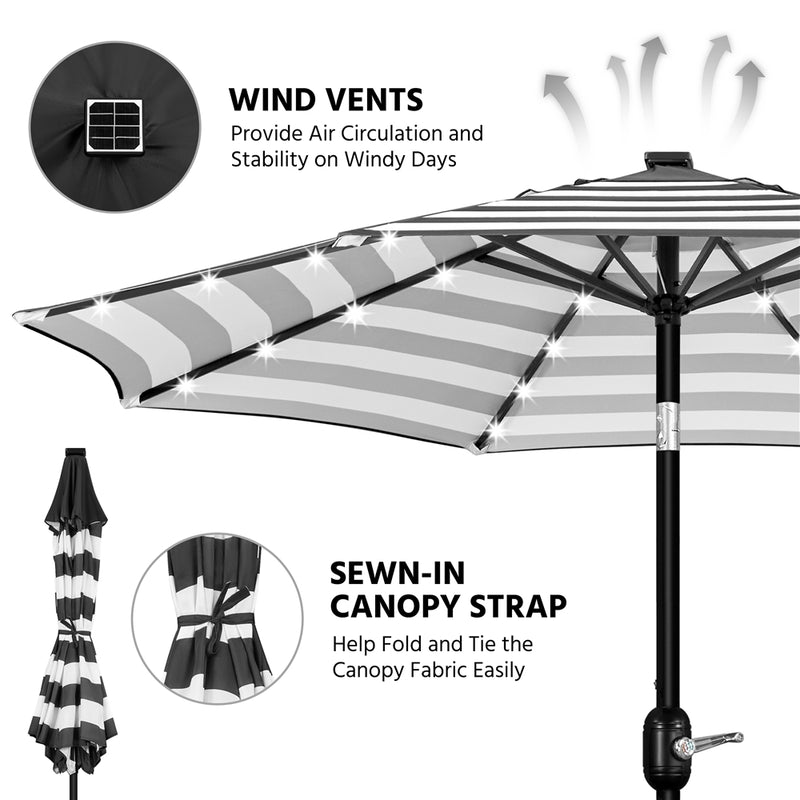 Yaheetech 9FT Solar Powered Patio Umbrella