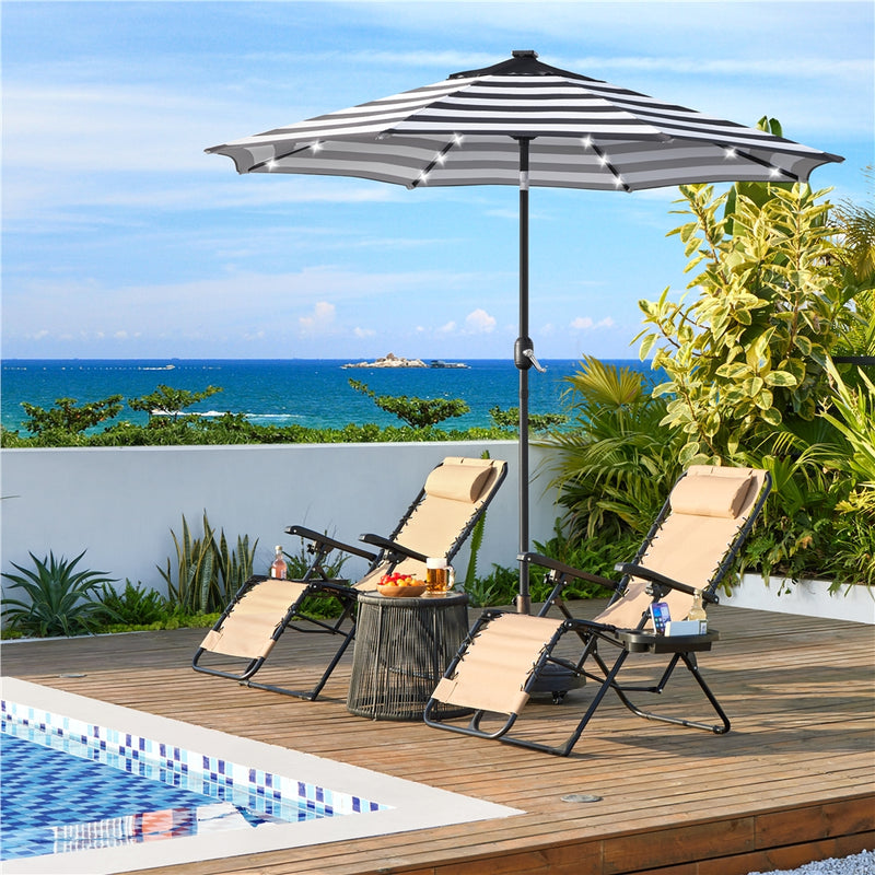 Yaheetech 9FT Solar Powered Patio Umbrella