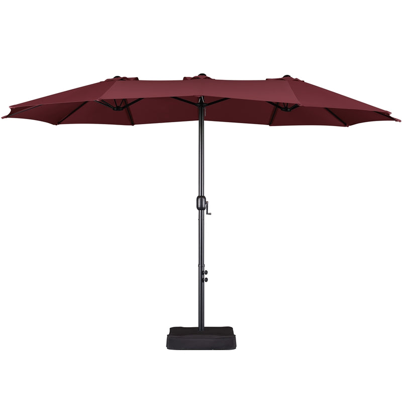 Yaheetech 13 ft Twin Patio Parasol Triple-size Outdoor Umbrella