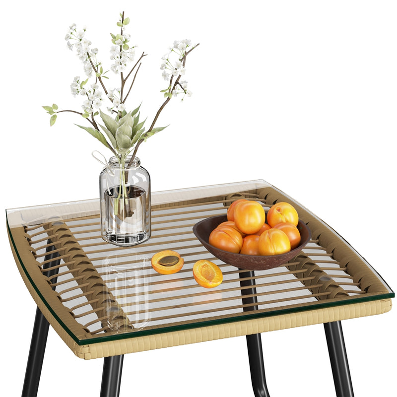 Yaheetech 3-Piece Tan/Cream Patio Bistro Set