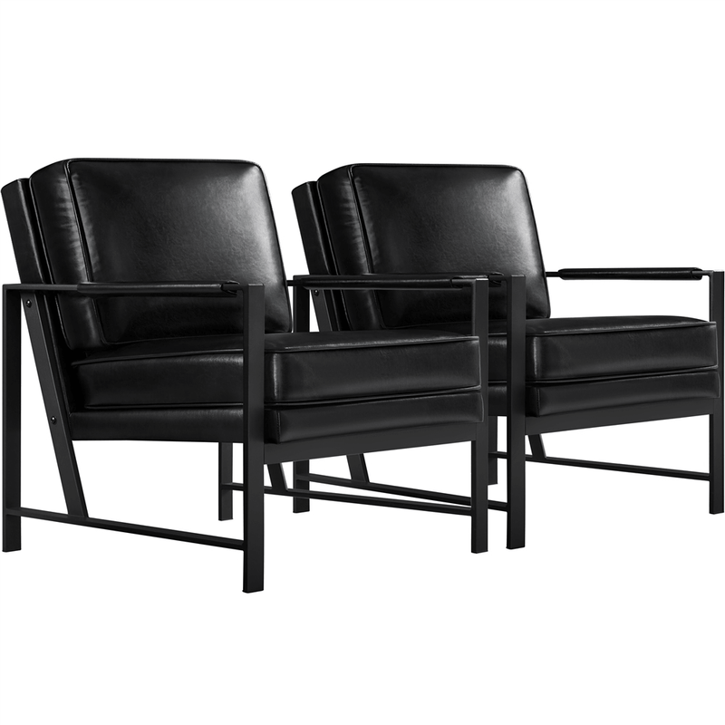 Yaheetech Set of 2 PU Leather Armchairs