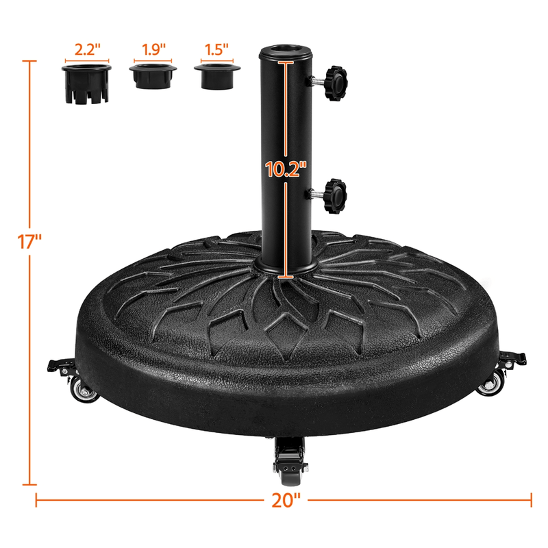 Yaheetech 45lb Outdoor Patio Rolling Heavy-duty Umbrella Base