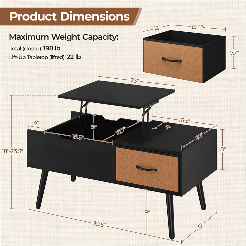 Yaheetech Lift Top Coffee Table