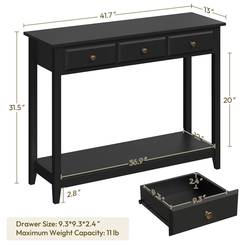 3-Drawer Storage Sofa Console Table