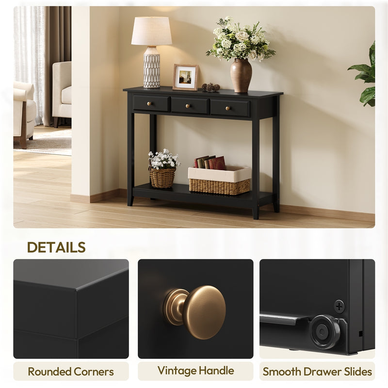 3-Drawer Storage Sofa Console Table