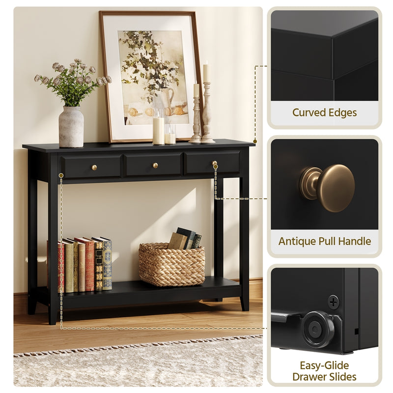 3-Drawer Storage Sofa Console Table