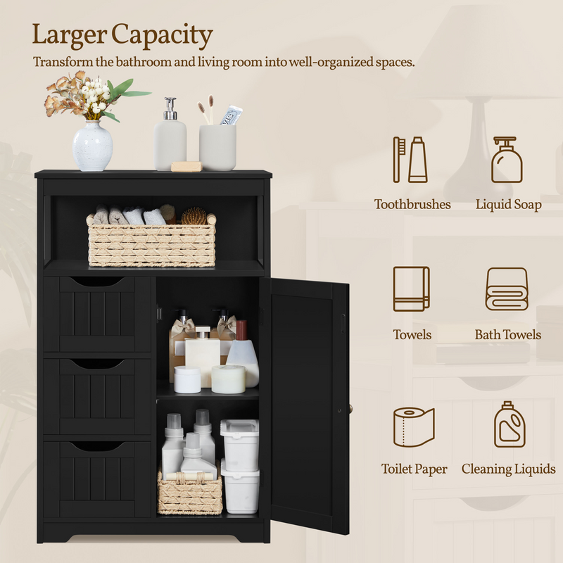 Yaheetech 34″ Tall Bathroom Floor Cabinet