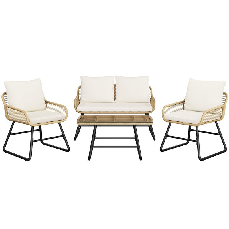 Yaheetech 4-Piece Outdoor Table & Chairs Set Patio Conversation Set