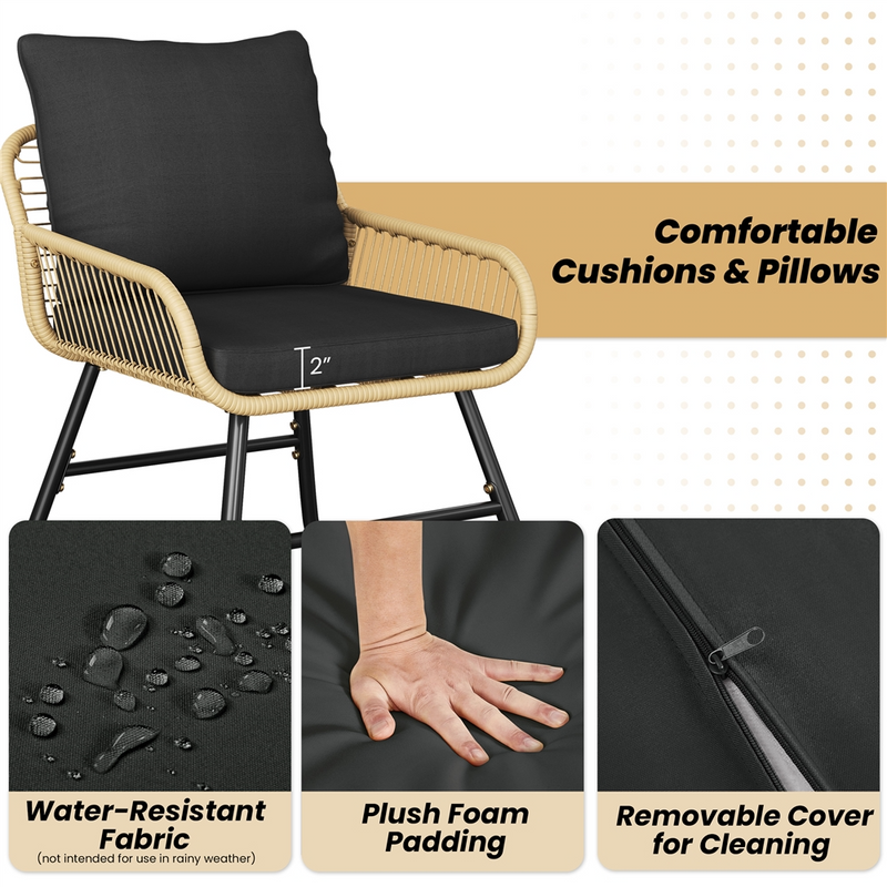 Yaheetech 4-Piece Outdoor Table & Chairs Set Patio Conversation Set
