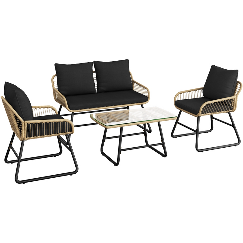 Yaheetech 4-Piece Outdoor Table & Chairs Set Patio Conversation Set