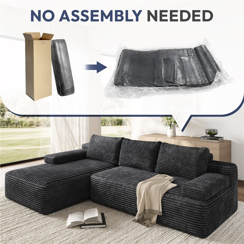 Yaheetech L-Shaped Corduroy Modular Sectional Sofa