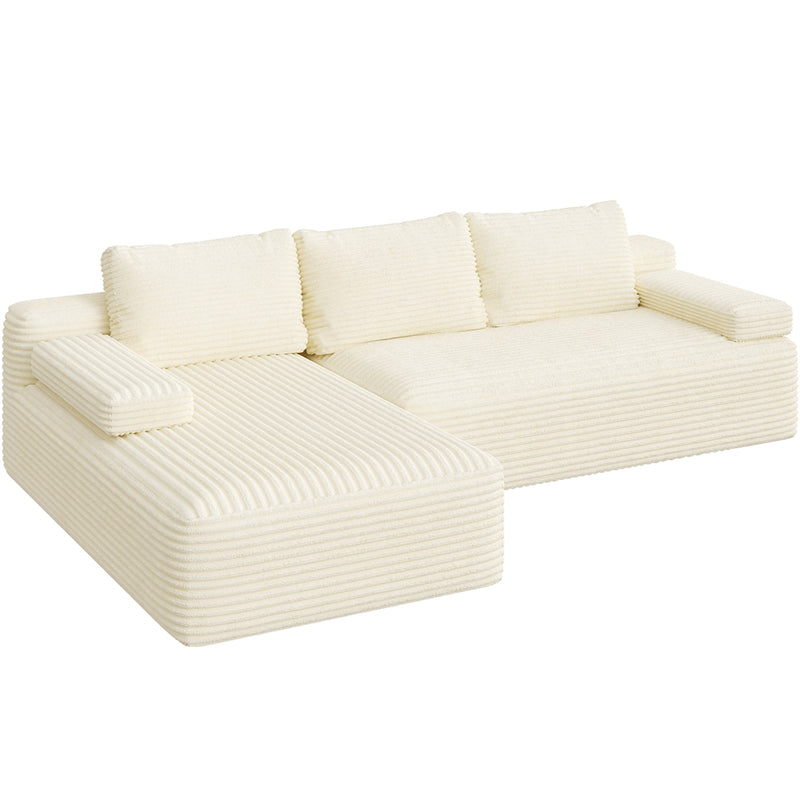 Yaheetech L-Shaped Corduroy Modular Sectional Sofa