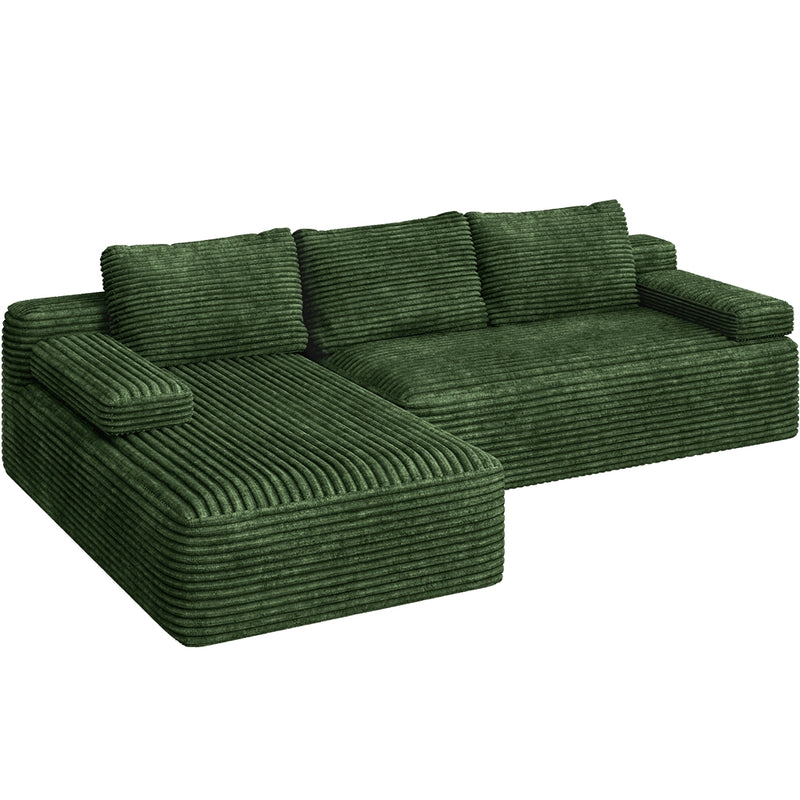 Yaheetech L-Shaped Corduroy Modular Sectional Sofa