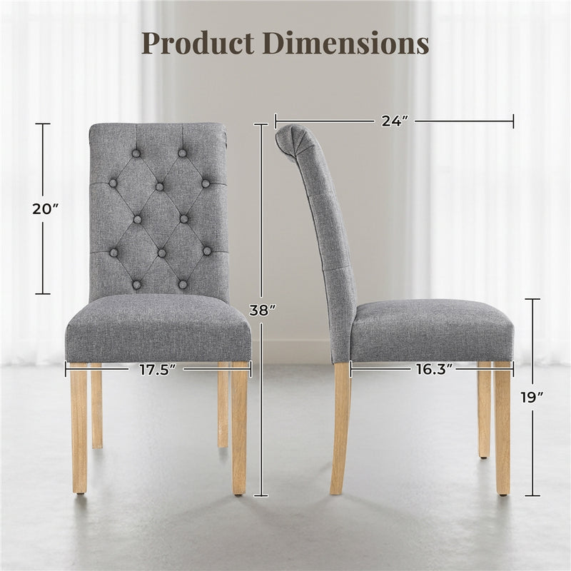 Yaheetech Dining Chairs Set of 6 Fabric Upholstered Dining Chairs