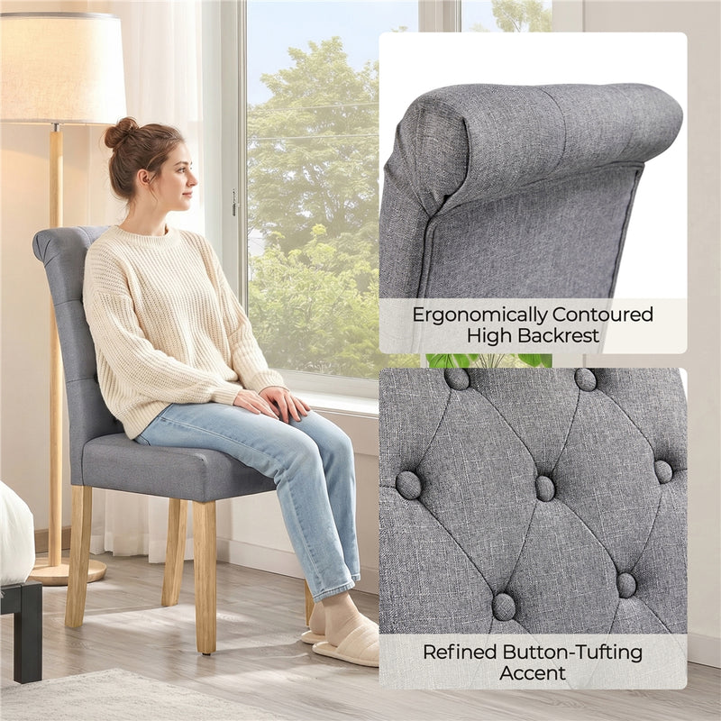 Yaheetech Dining Chairs Set of 6 Fabric Upholstered Dining Chairs