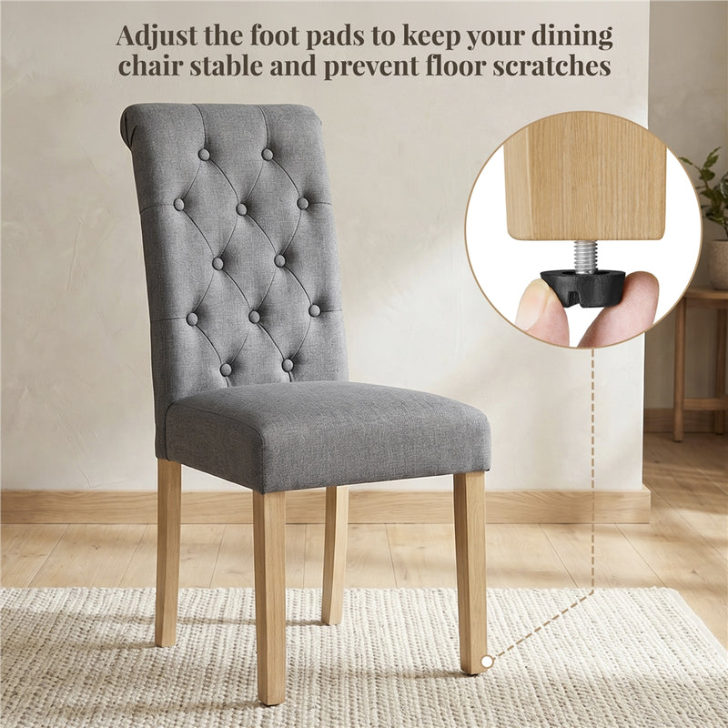 Yaheetech Dining Chairs Set of 6 Fabric Upholstered Dining Chairs