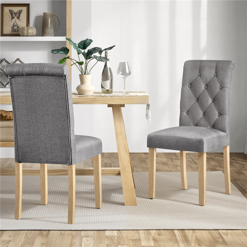Yaheetech Dining Chairs Set of 6 Fabric Upholstered Dining Chairs