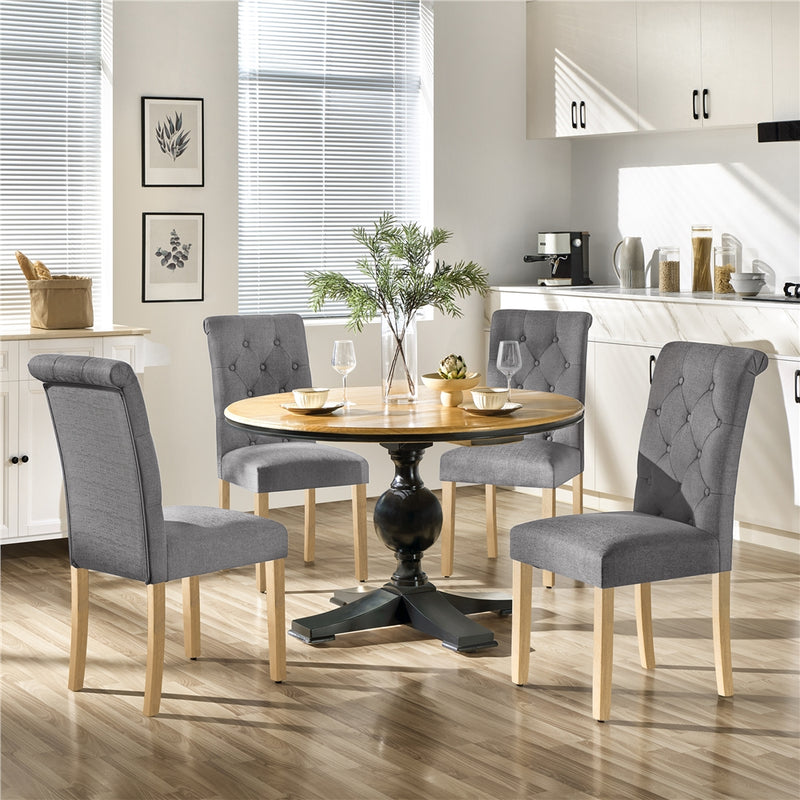 Yaheetech Dining Chairs Set of 6 Fabric Upholstered Dining Chairs