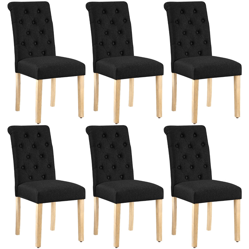 Yaheetech Dining Chairs Set of 6 Fabric Upholstered Dining Chairs