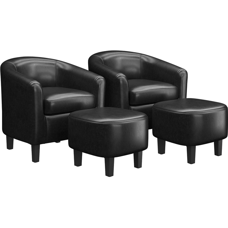 Yaheetech Accent Chair with Ottoman Foot Rest
