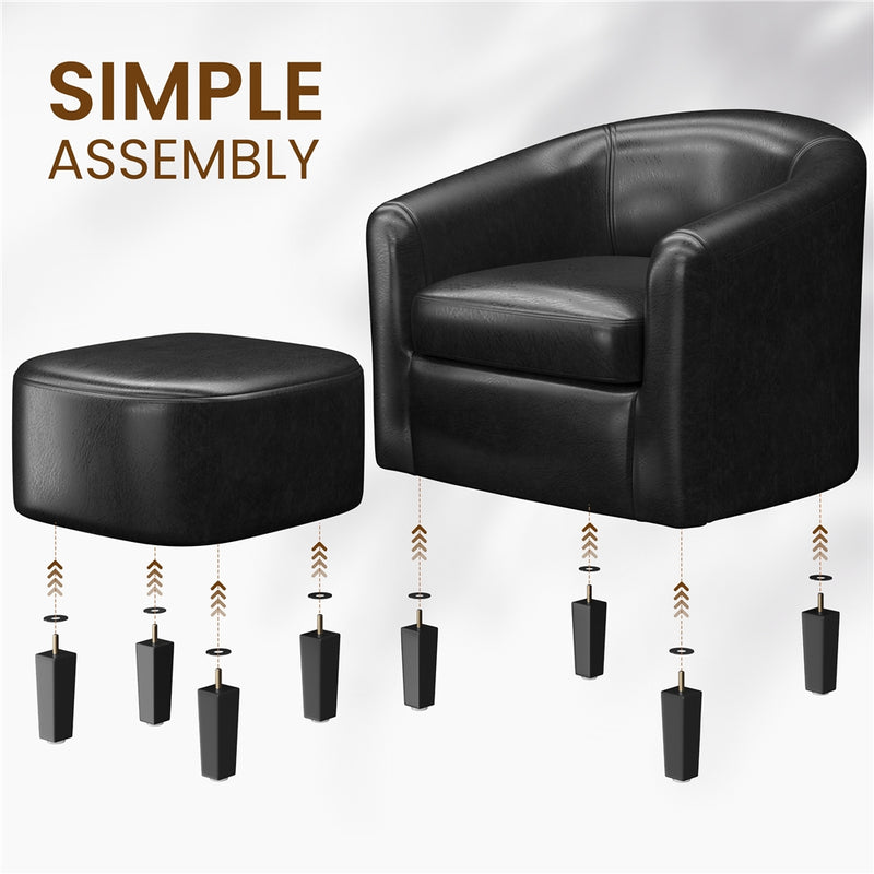 Yaheetech Accent Chair with Ottoman Foot Rest