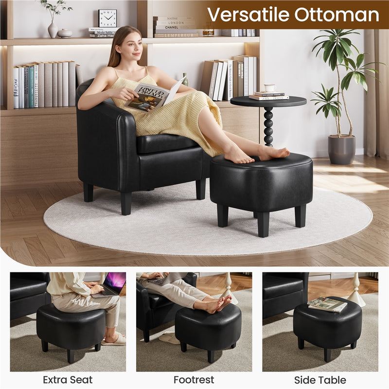 Yaheetech Accent Chair with Ottoman Foot Rest