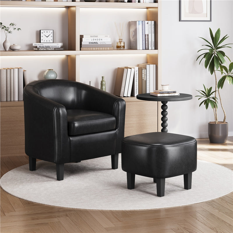 Yaheetech Accent Chair with Ottoman Foot Rest