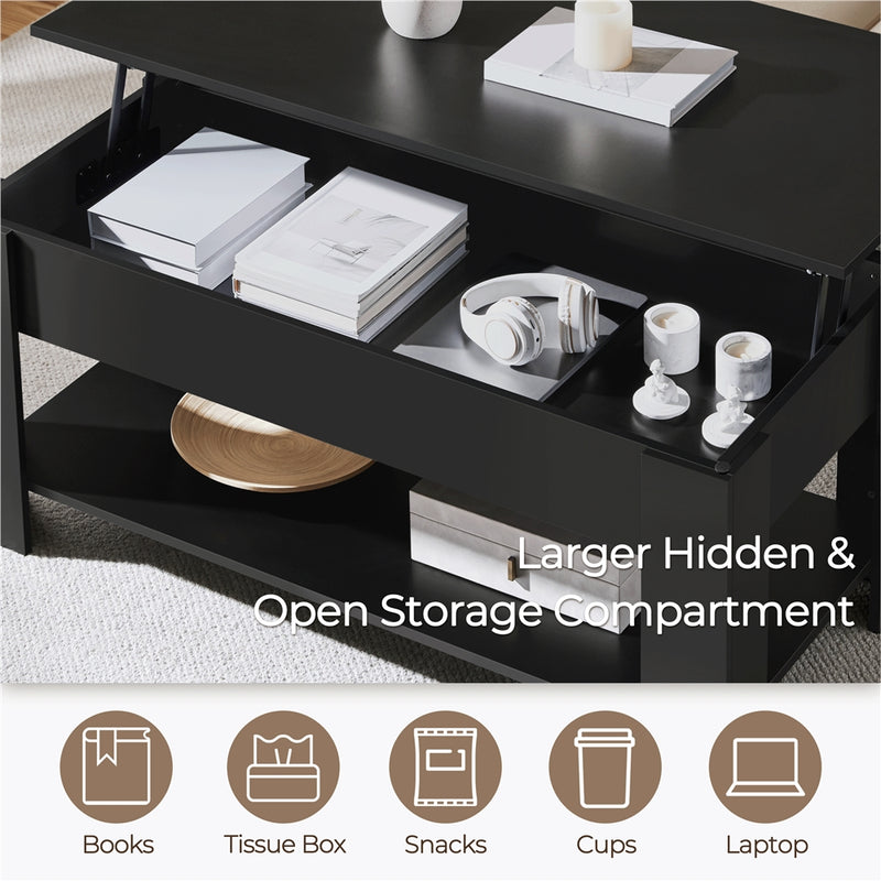 Yaheetech Modern Height Adjustable Lift Top Coffee Table