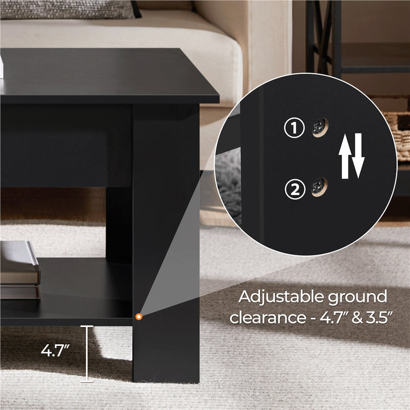 Yaheetech Modern Height Adjustable Lift Top Coffee Table