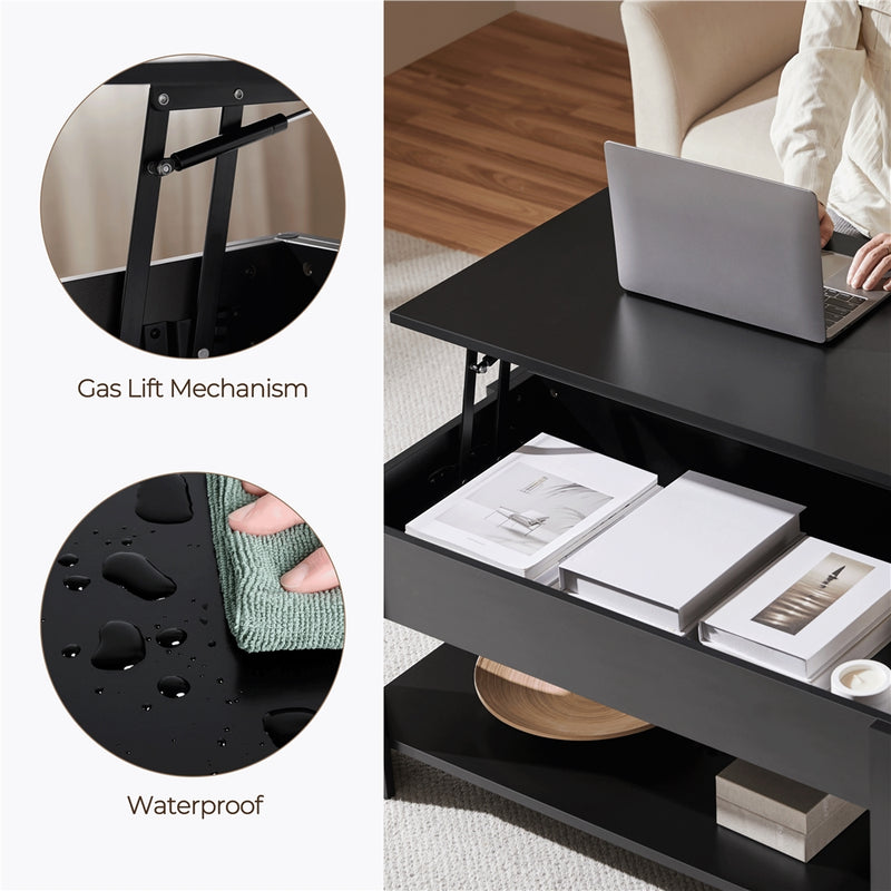 Yaheetech Modern Height Adjustable Lift Top Coffee Table