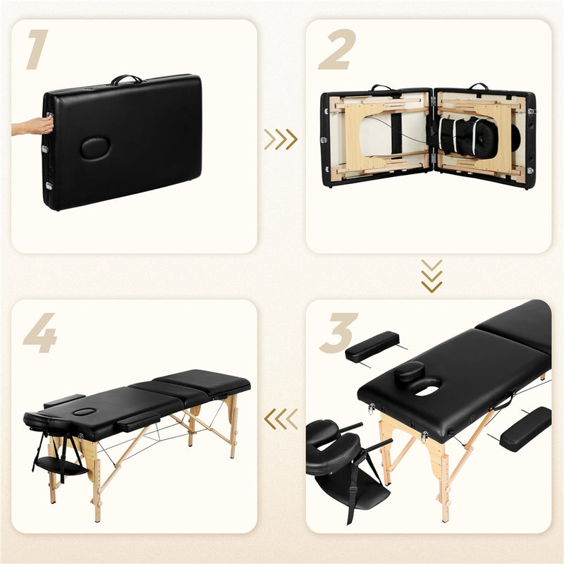 Yaheetech 84 Inch Adjustable 3 Fold Salon Massage Bed