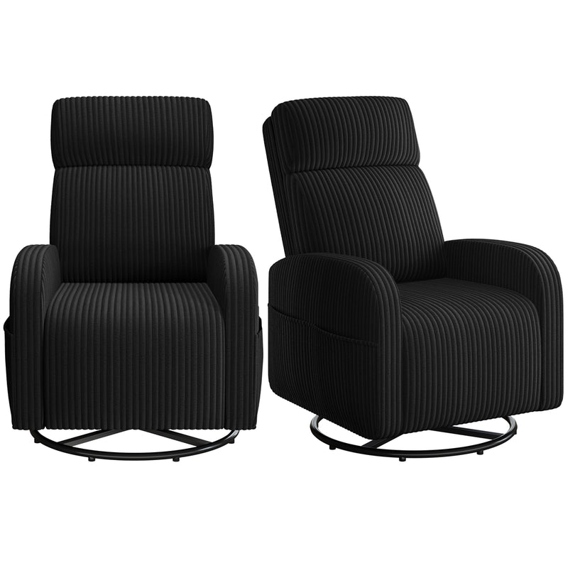 Yaheetech Corduroy Swivel Nursery Glider Chair