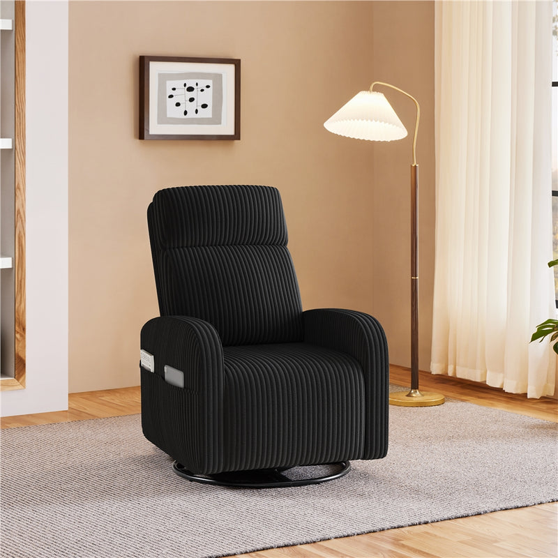 Yaheetech Corduroy Swivel Nursery Glider Chair