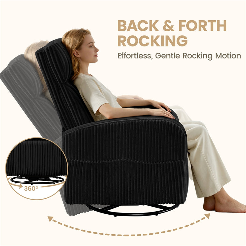 Yaheetech Corduroy Swivel Nursery Glider Chair